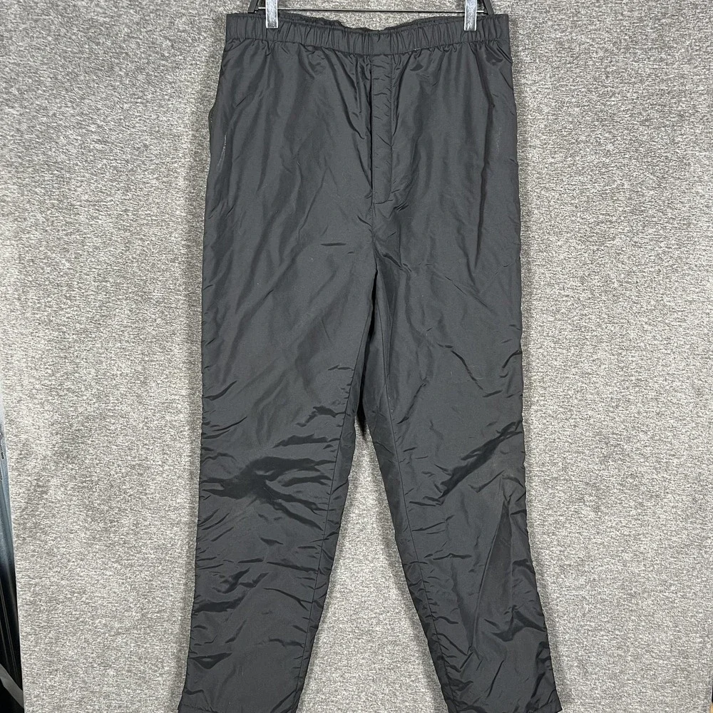 Vintage L.L. Bean Pants Mens LT‎ Black Thinsulate Nylon Insulated Snow Ski USA